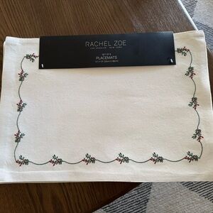 NWT Set of 8 Rachel Zoe Christmas Holiday Placemats